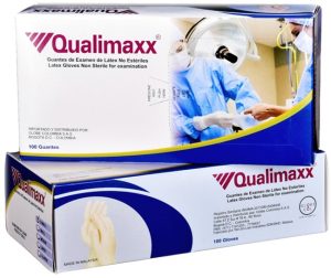 Guantes de látex para examen marca Qualimaxx®